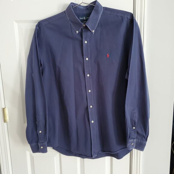 Ralph Lauren XXL Men’s Button Down Shirt Bundle Classic Fit Navy & Blue Stripe - Picture 8 of 12